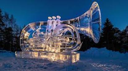 Tuba made of ice