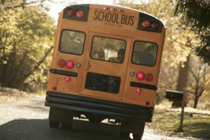 Back end of a Yellow school bus