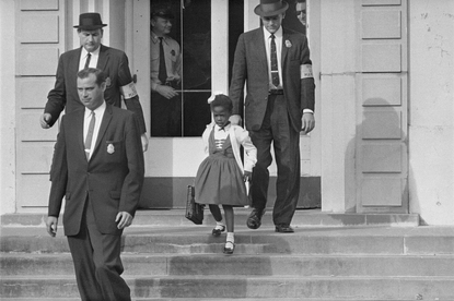 US Marshals with Young Ruby Bridges on School Steps