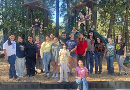 A group of students pose for a photo