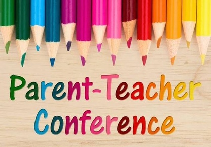 Parent teacher conference with colored pencils