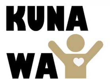 Words Kuna Way with the "Y" represented by a person with their arms upraised