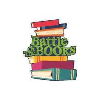 Stack of books with "Battle of The Books" in the middle