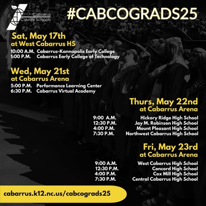 Graduation schedule graphic 2025