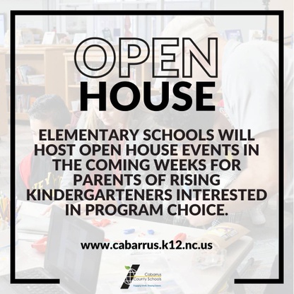 Elementary School program choice open house graphic.