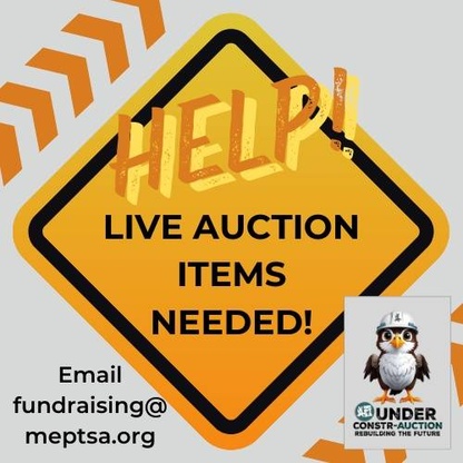 caution sign with baby bird next to it asking for help with auction items 