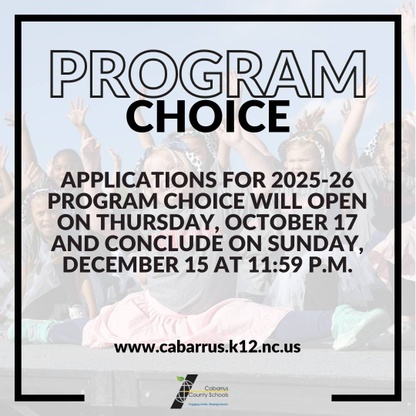 Program Choice applications open graphic.