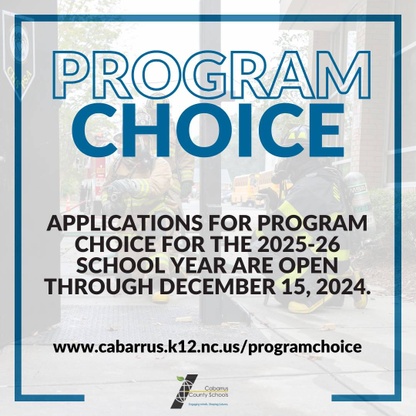 Program Choice applications open through Dec. 15th graphic.