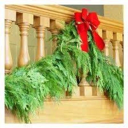 Garland strung on a banister