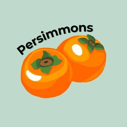 Graphic with 2 orange persimmons