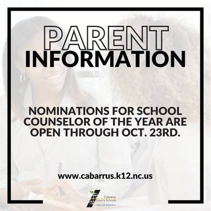 Parent information graphic: School Counselor of the Year nominations are open