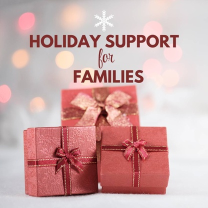 Gifts with text, Holiday support for families