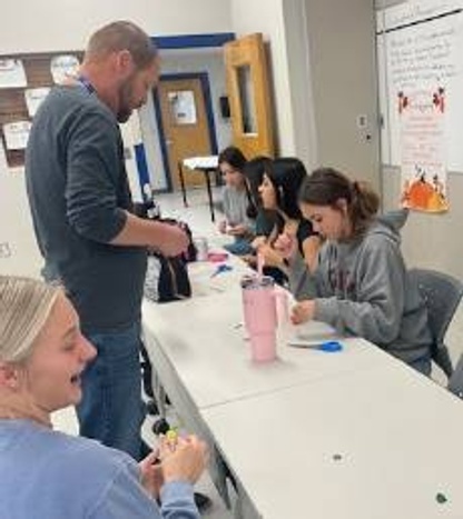 Students in an animal science course