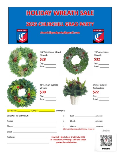 Wreath order form with pictures