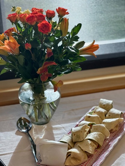 Image of flowers from staff appreciation luncheon