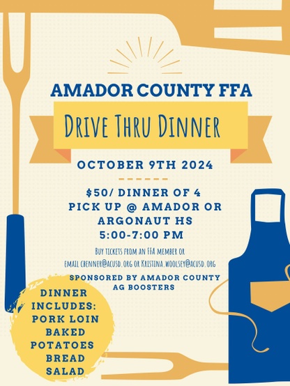 FFA Drive Through Dinner Flyer