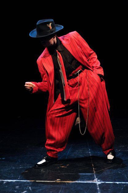 A red Zoot Suit