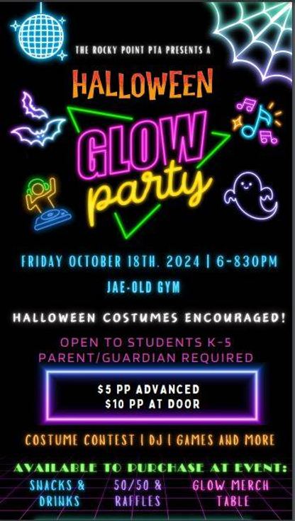 PTA Halloween Glo Party Invitation