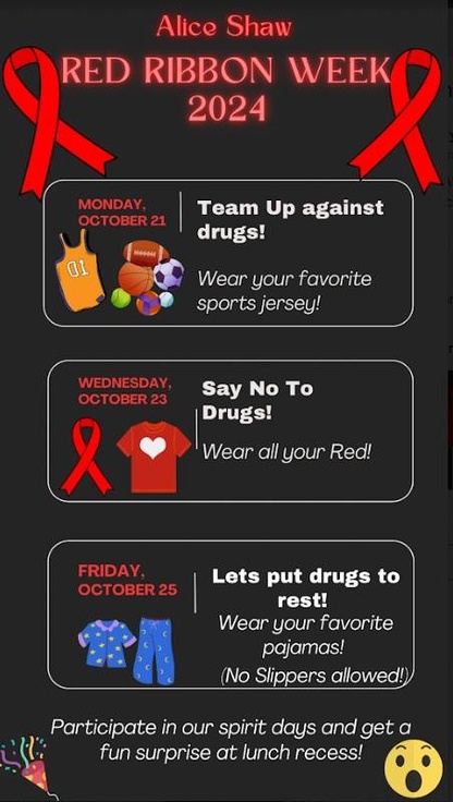 Red Ribbon Week Schedule