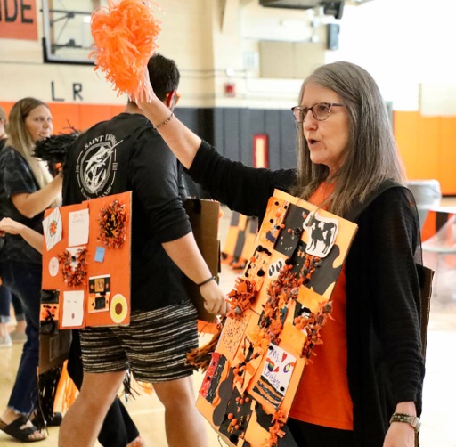 Students at a pep assembly