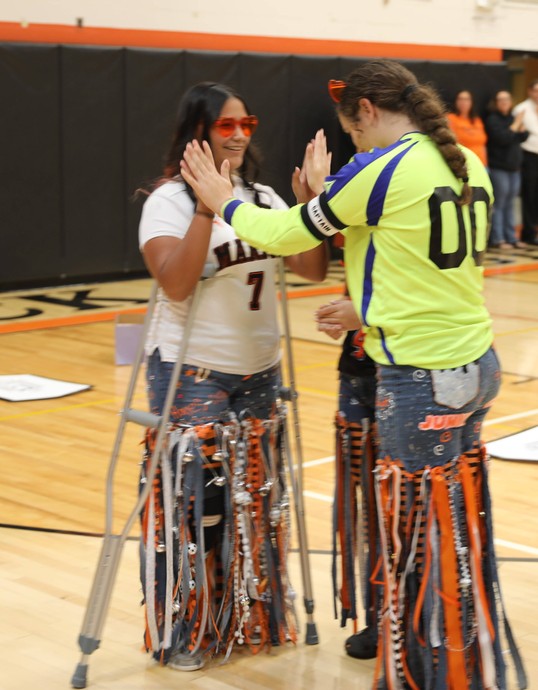 Student-athletes are recognized at the pep assembly