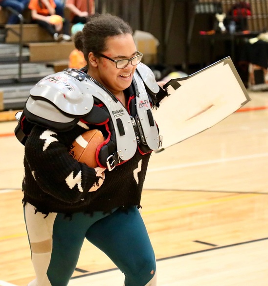 Students participate in a relay race