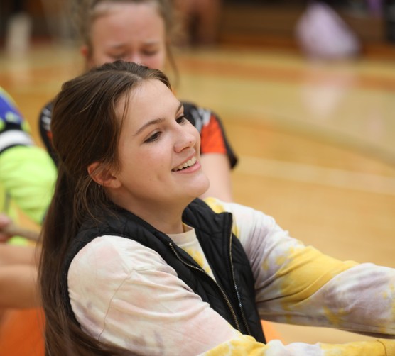 Students participate in the tug-of-war