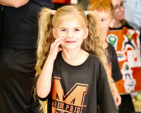 Students at a pep assembly