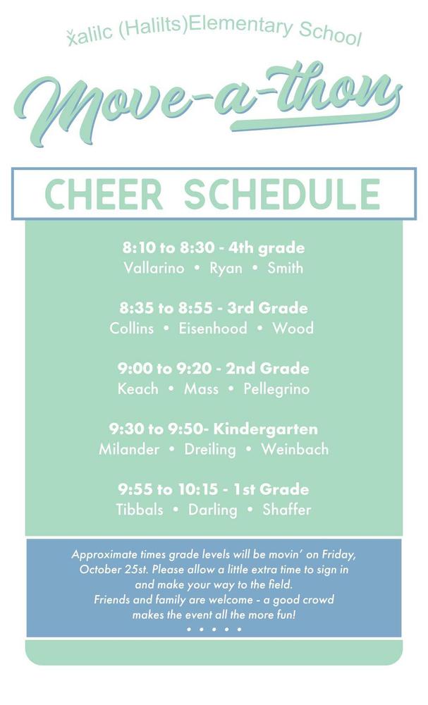 Cheer Schedule