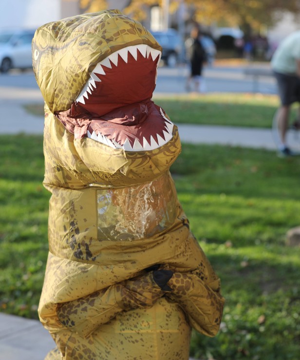 A student in the K-2 costume parade