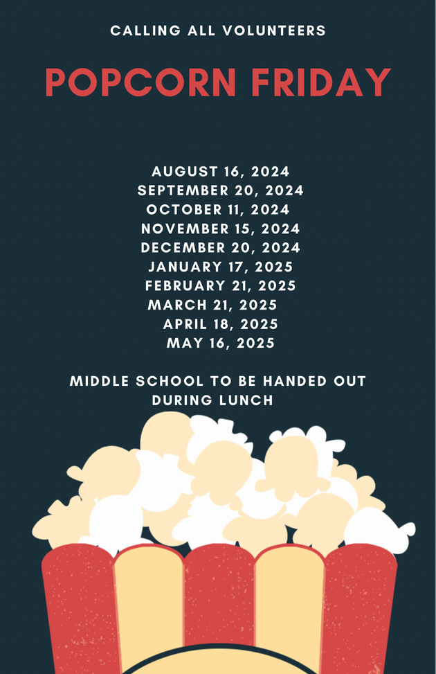 Popcorn Friday Schedule