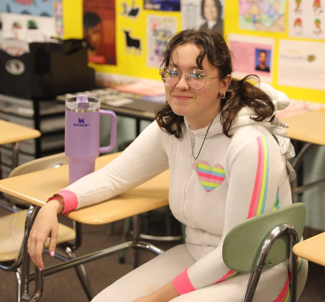 Students and staff wore pajamas to school on Monday