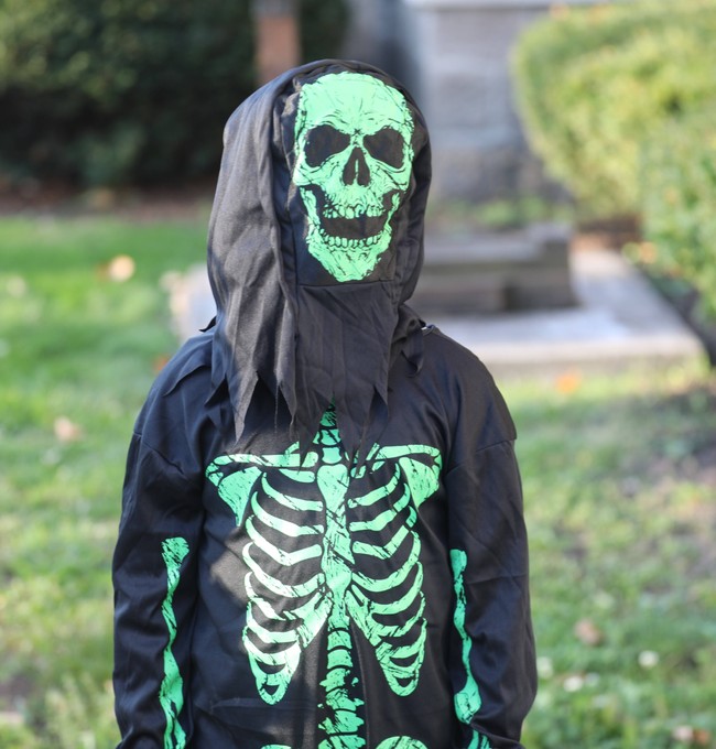 A student in the K-2 costume parade