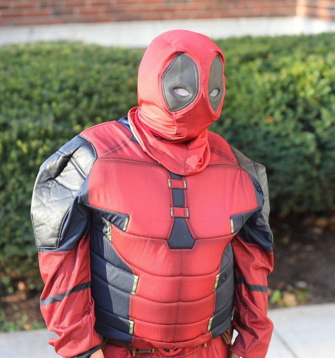 A student in the K-2 costume parade