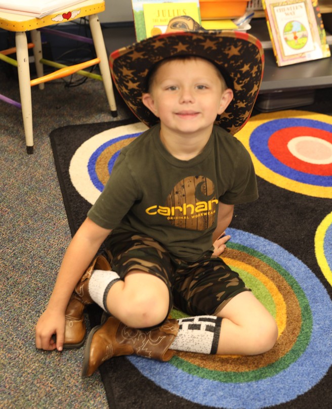 Students and staff dressed up for Country Living Day