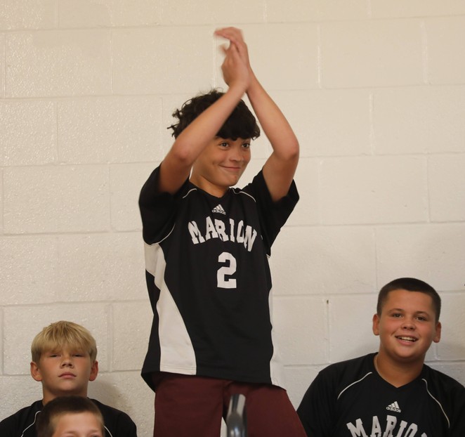 Student-athletes are recognized at the pep assembly