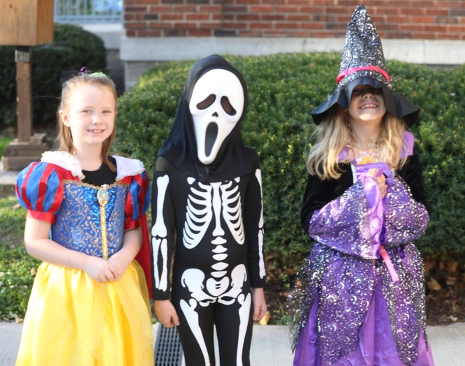 A student in the K-2 costume parade