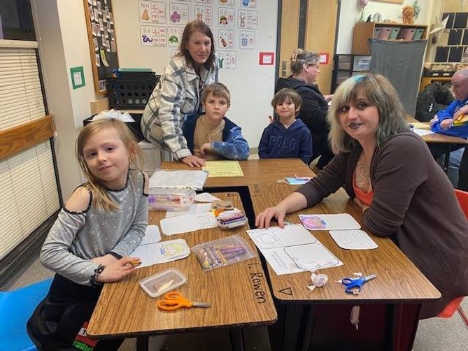 family at literacy night