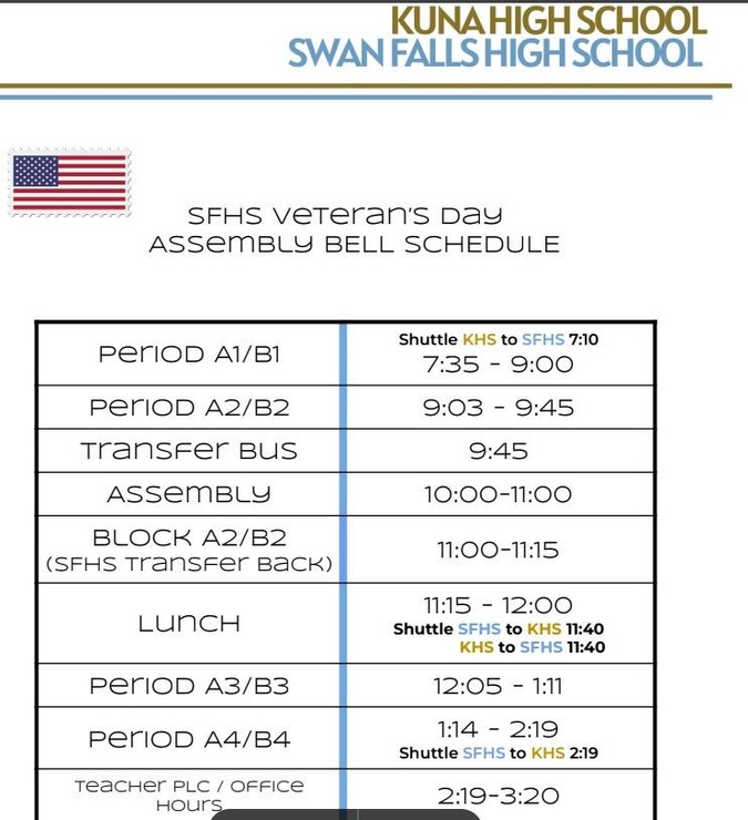 SFHS Bell Schedule