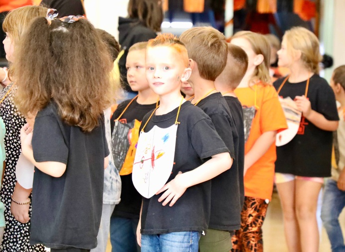 Students attend a pep assembly