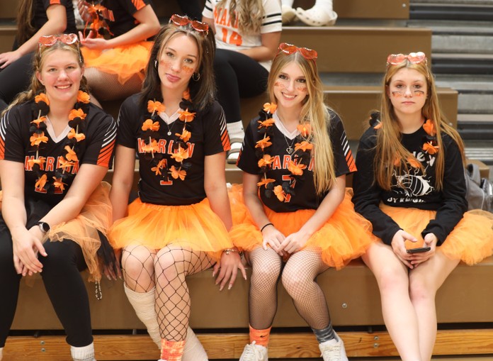 Students at a pep assembly