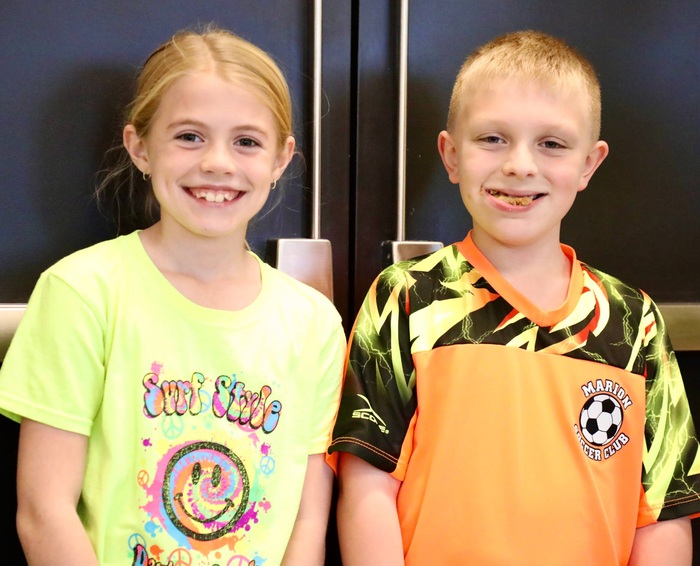 Students dressed in bright colors for Neon Day. 