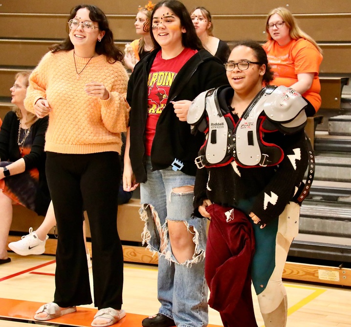 Students participate in a relay race