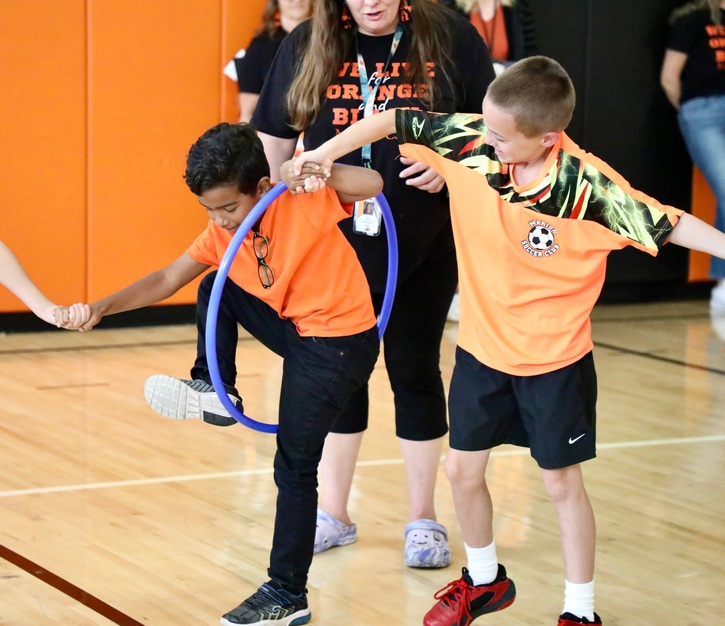 Students at a pep assembly