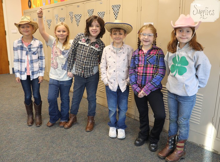 Students and staff dressed up for Country Living Day