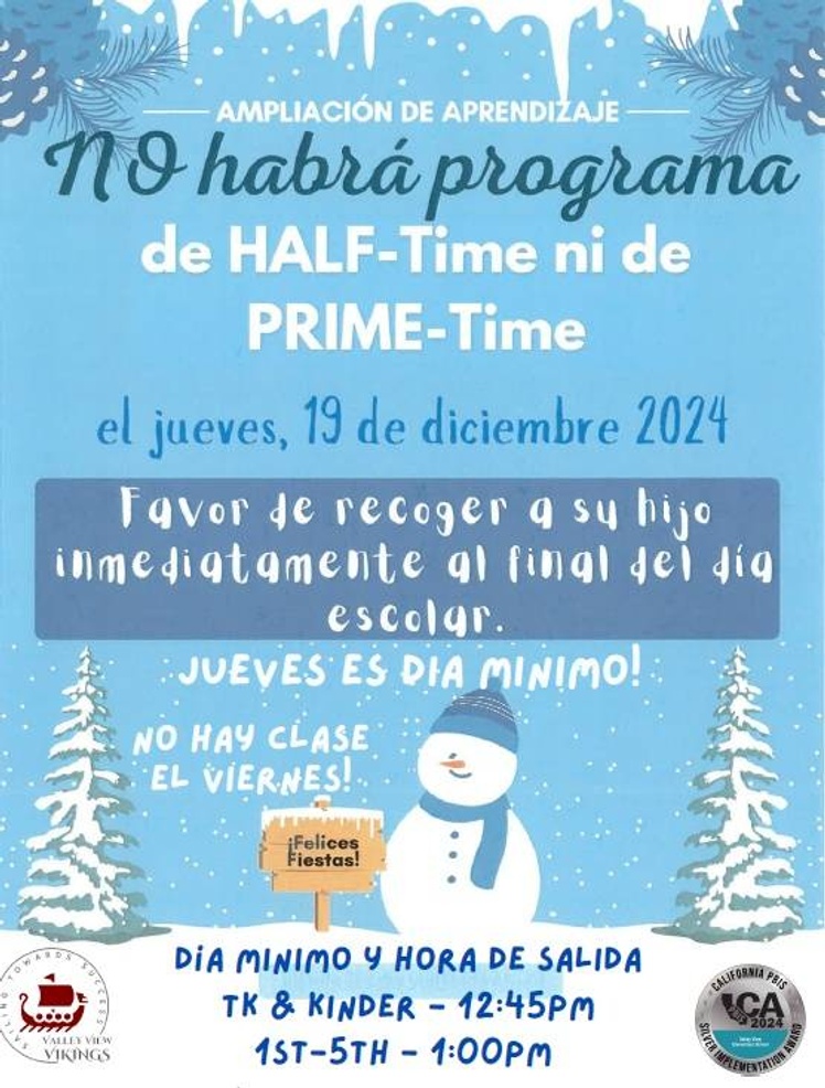 No Half Time on Dec 19th - Spanish Flyer