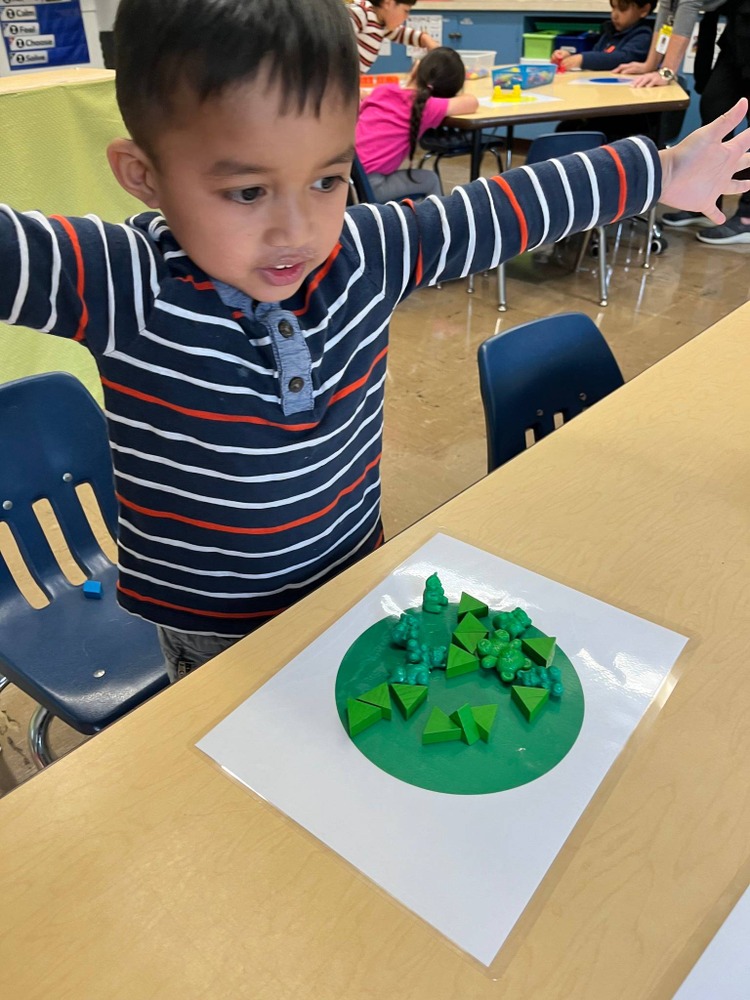 preschool boy sorting green colors