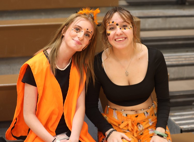 Students at a pep assembly