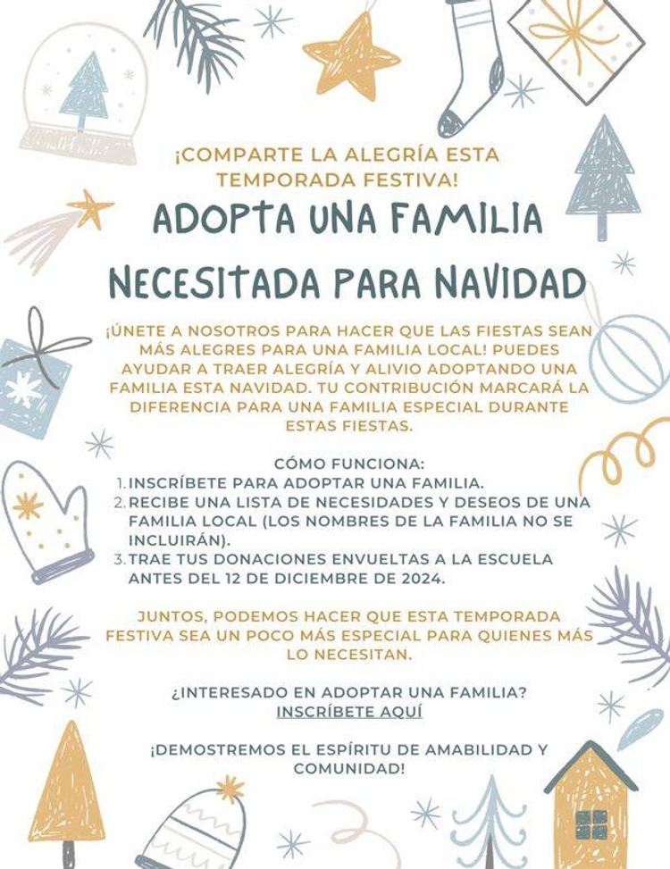 Adopt-A-Family for Christmas Flyer in Spanish