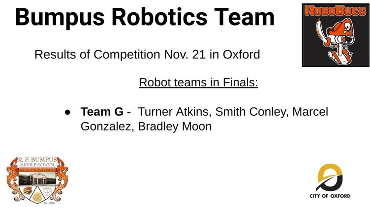 RoboBucs results from Oxford 11/21 competition